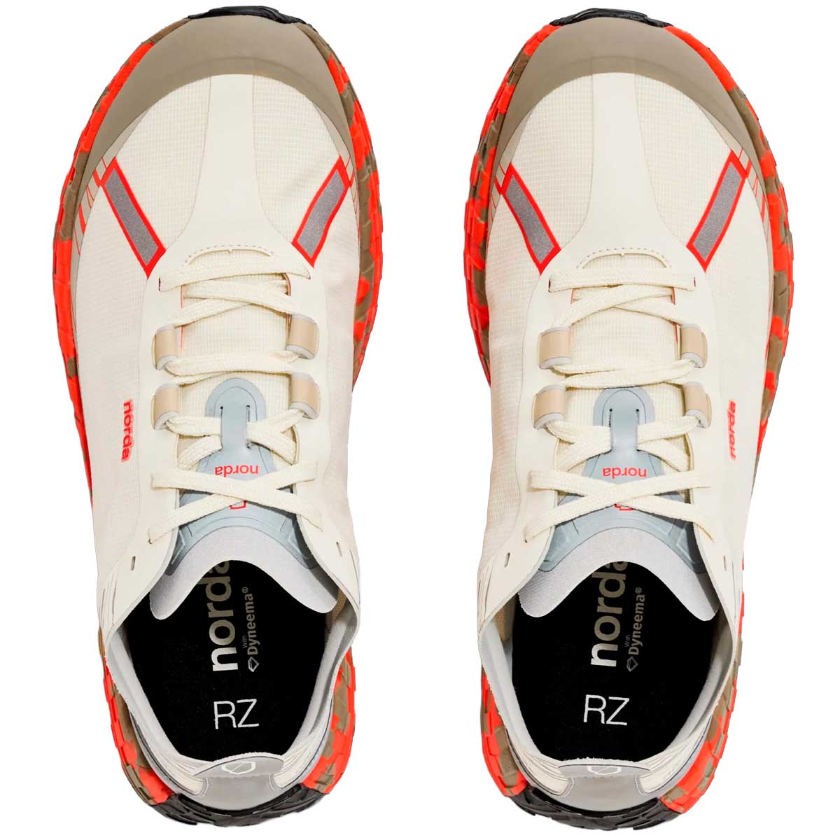 Tenis Norda 001A Trail Running Beige Naranja Mujer