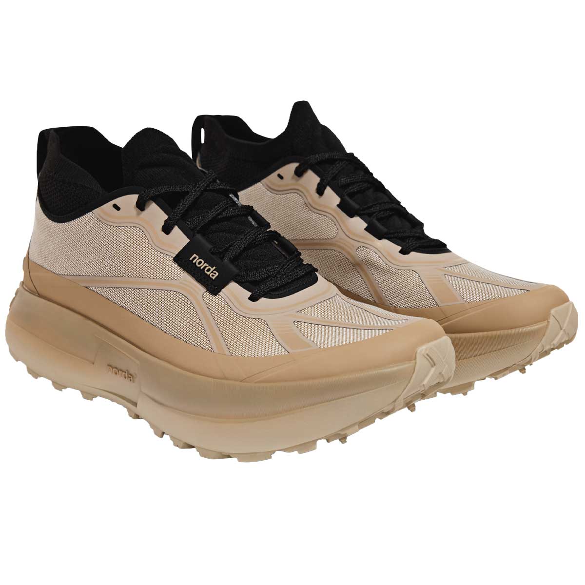Tenis Norda 055 Trail Running Beige Negro Mujer