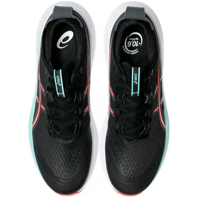 Tenis Asics GEL NIMBUS 27 Negro Naranja Hombre