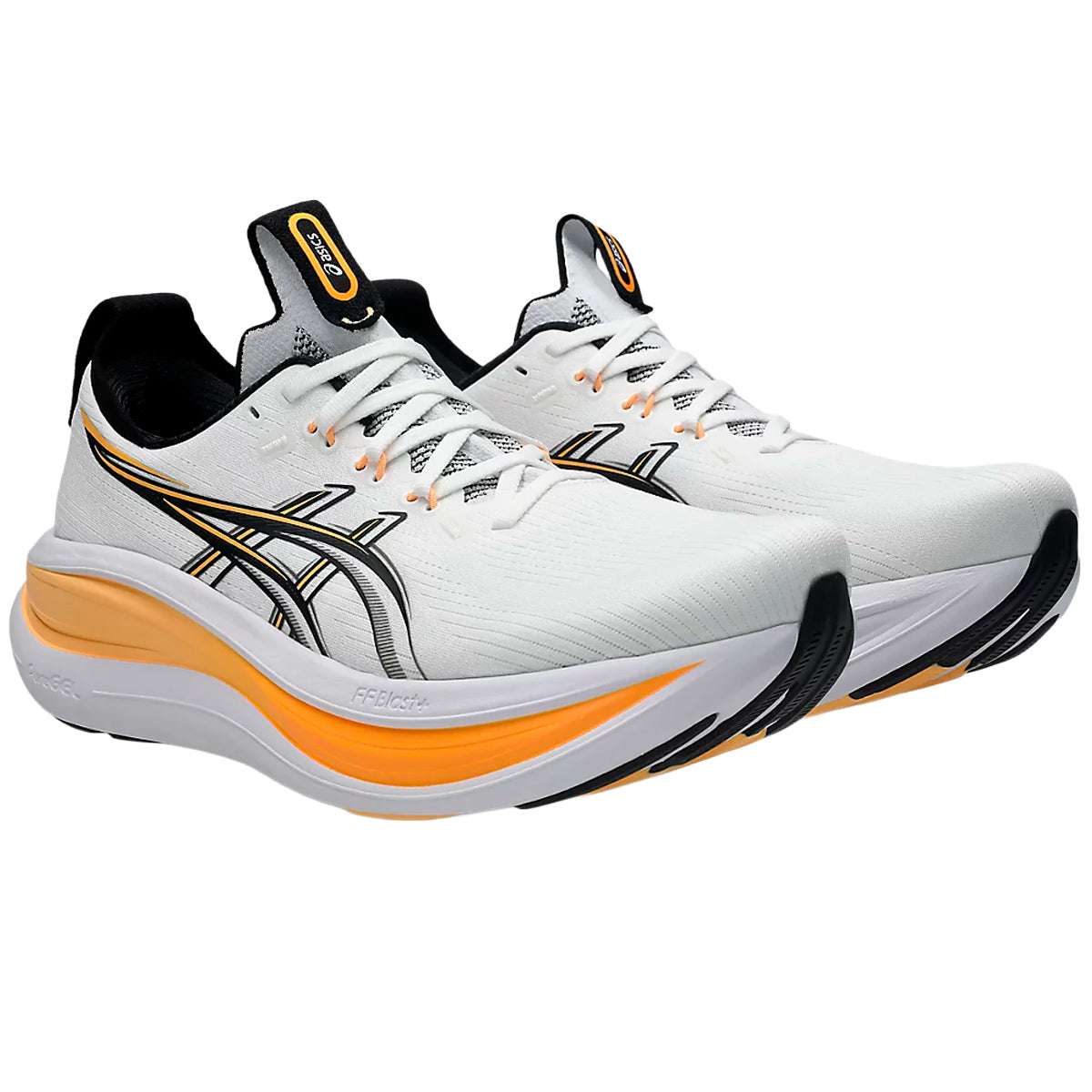 Tenis Asics GEL-NIMBUS 28 Blanco Naranja Hombre