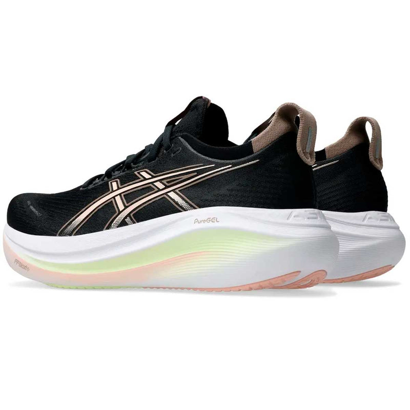 Tenis Asics GEL NIMBUS 27 Negro Beige Mujer