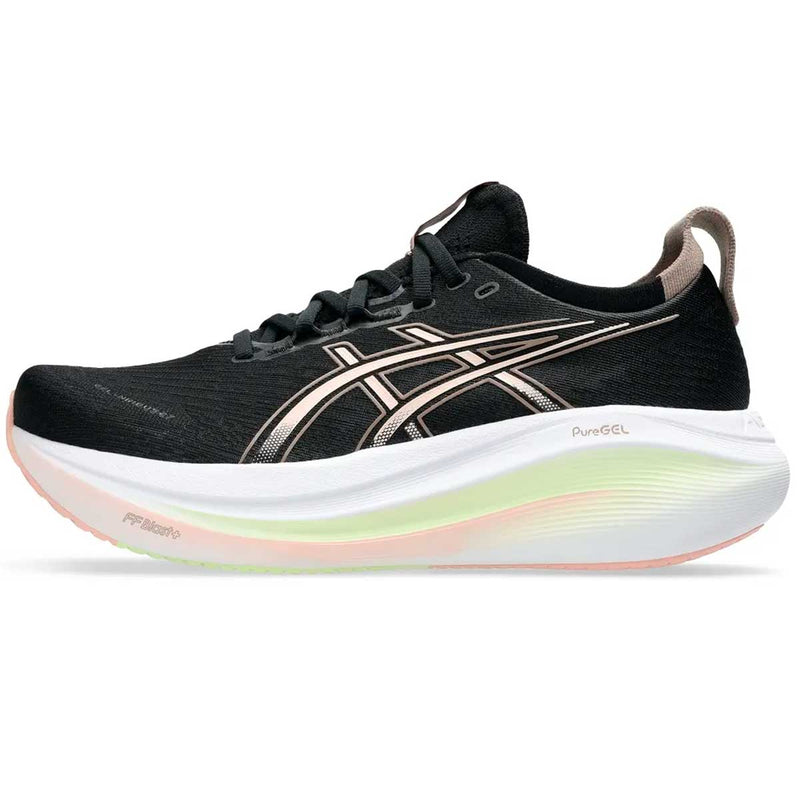 Tenis Asics GEL NIMBUS 27 Negro Beige Mujer
