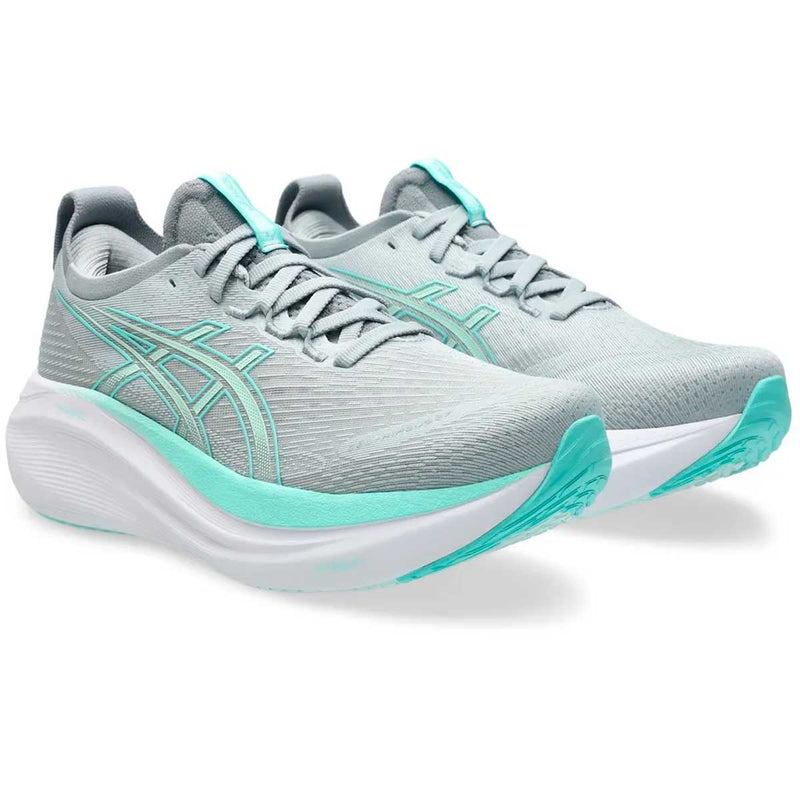 Tenis Asics Running GEL NIMBUS 27 Gris Aqua Mujer