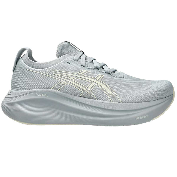 Tenis Asics Running GEL NIMBUS 27 Gris Crema Mujer