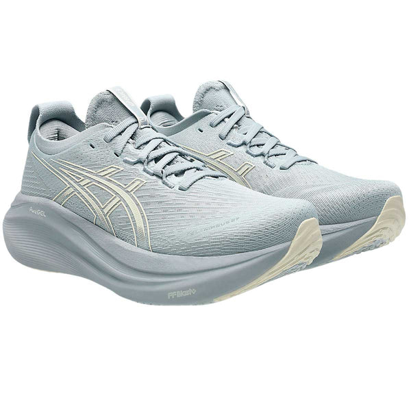 Tenis Asics Running GEL NIMBUS 27 Gris Crema Mujer