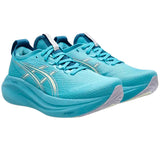 Tenis Asics Running GEL NIMBUS 27 Azul Beige Mujer
