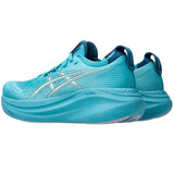 Tenis Asics Running GEL NIMBUS 27 Azul Beige Mujer
