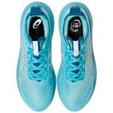 Tenis Asics Running GEL NIMBUS 27 Azul Beige Mujer