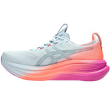 Tenis Asics Running GEL NIMBUS 28 Celeste Rosa Mujer