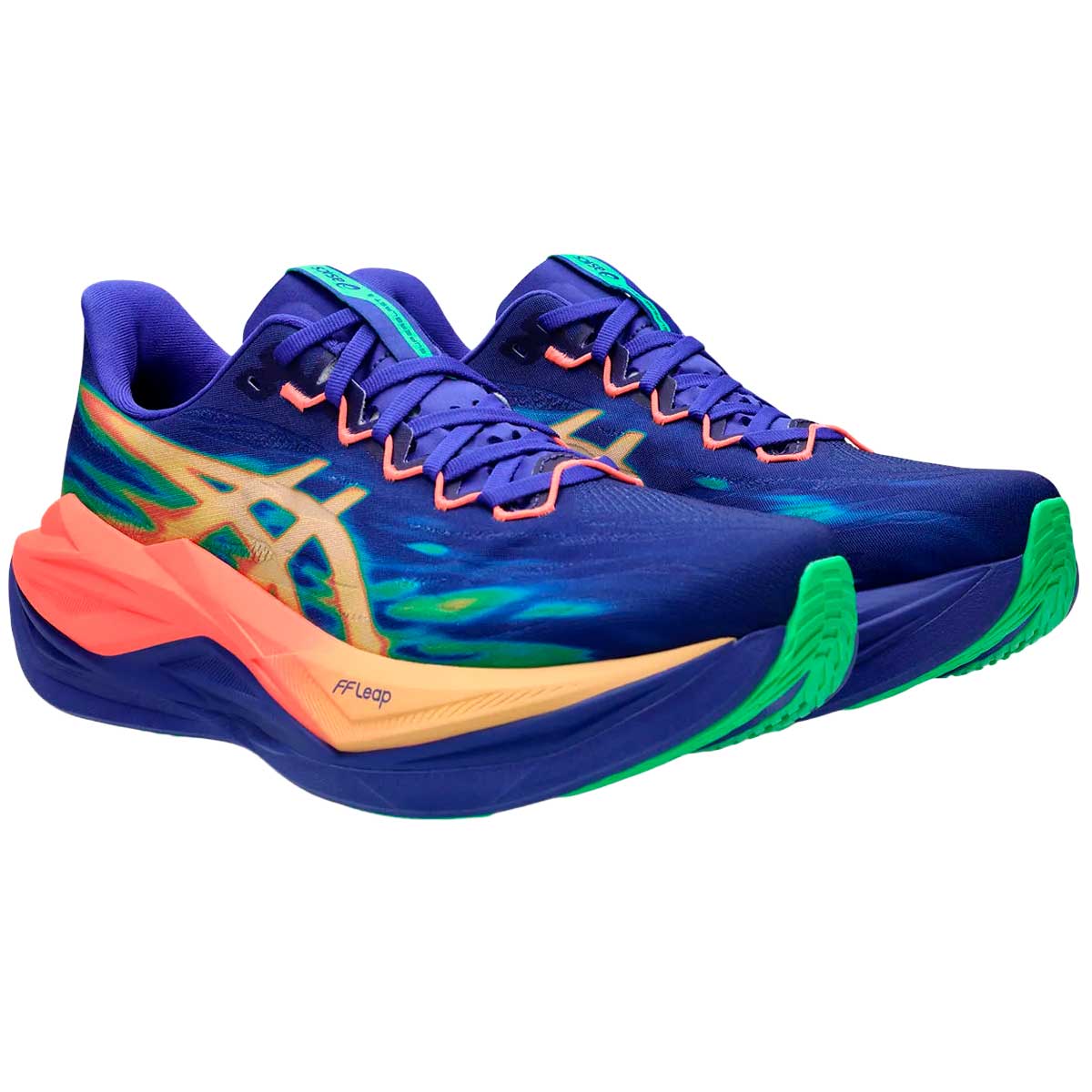 Tenis Asics SUPERBLAST 3 Azul Naranja Mujer