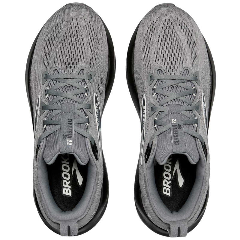 Tenis Brooks Running GLYCERIN 22 Plata Negro Hombre
