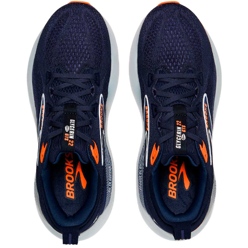 Tenis Brooks GLYCERIN GTS 22 Navy Naranja Hombre