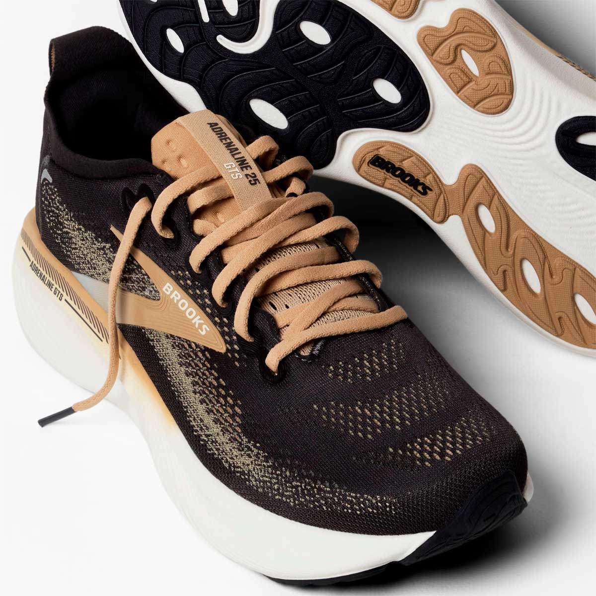 Tenis Brooks ADRENALINE GTS 25 Negro Dorado Hombre