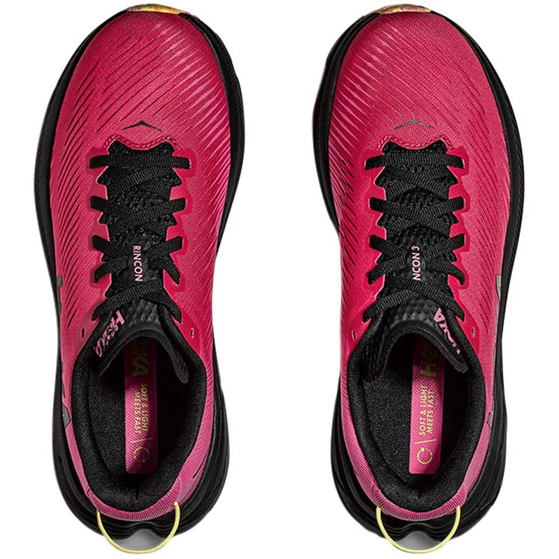 Tenis Hoka Running RINCON 3 Rosa Negro Mujer