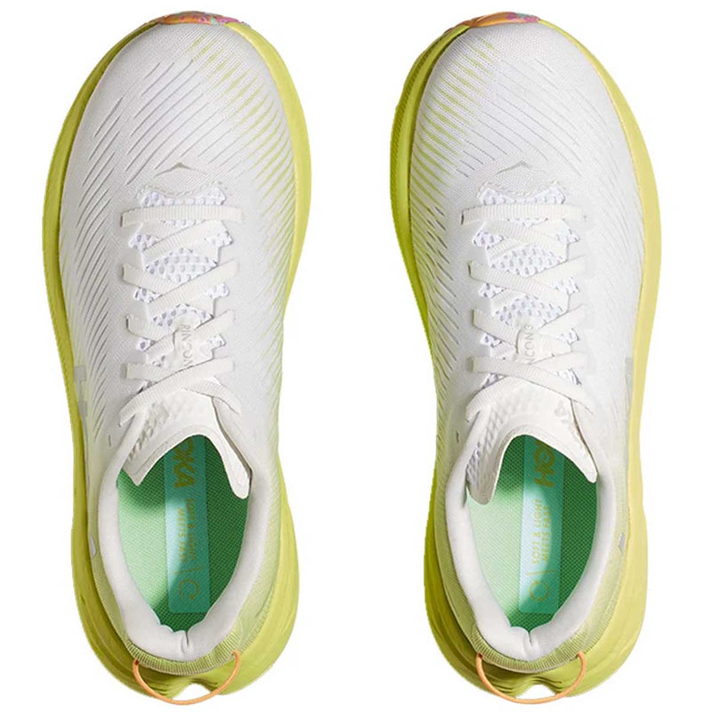 Tenis Hoka Running RINCON 3 Blanco Amarillo Mujer