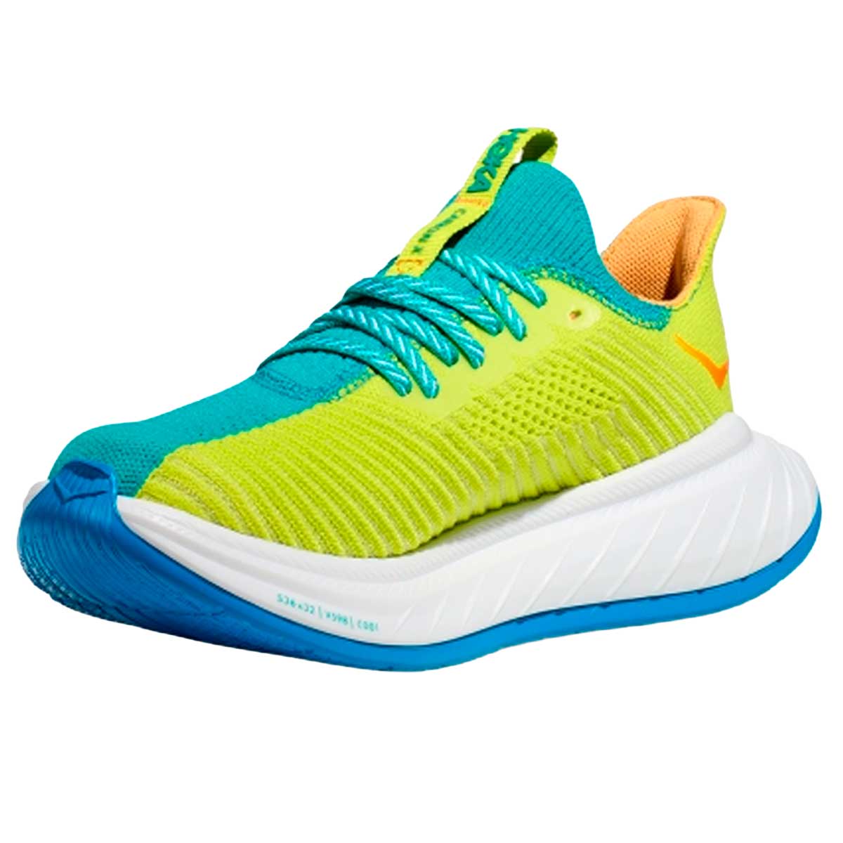 Tenis Hoka Running CARBON X 3 Azul Amarillo Mujer