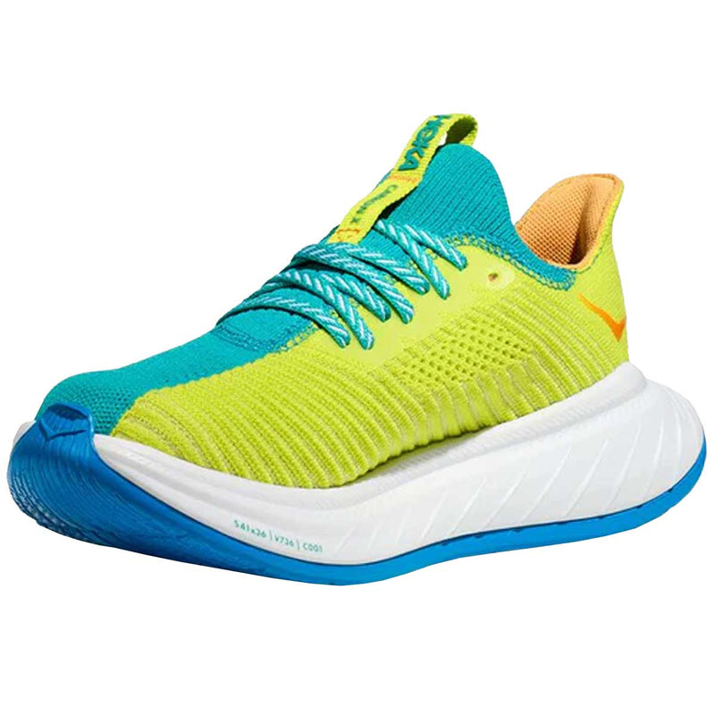 Tenis Hoka Running CARBON X 3 Aqua Amarillo Mujer