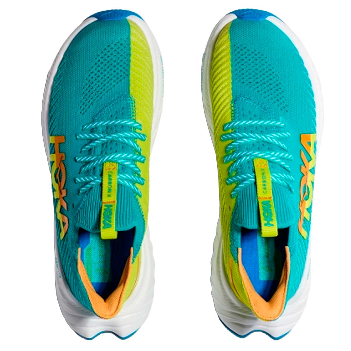 Tenis Hoka Running CARBON X 3 Azul Amarillo Mujer