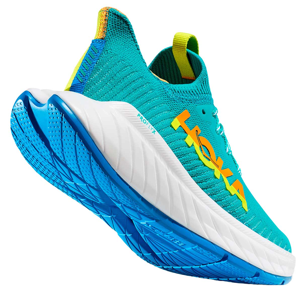 Tenis Hoka Running CARBON X 3 Azul Amarillo Mujer