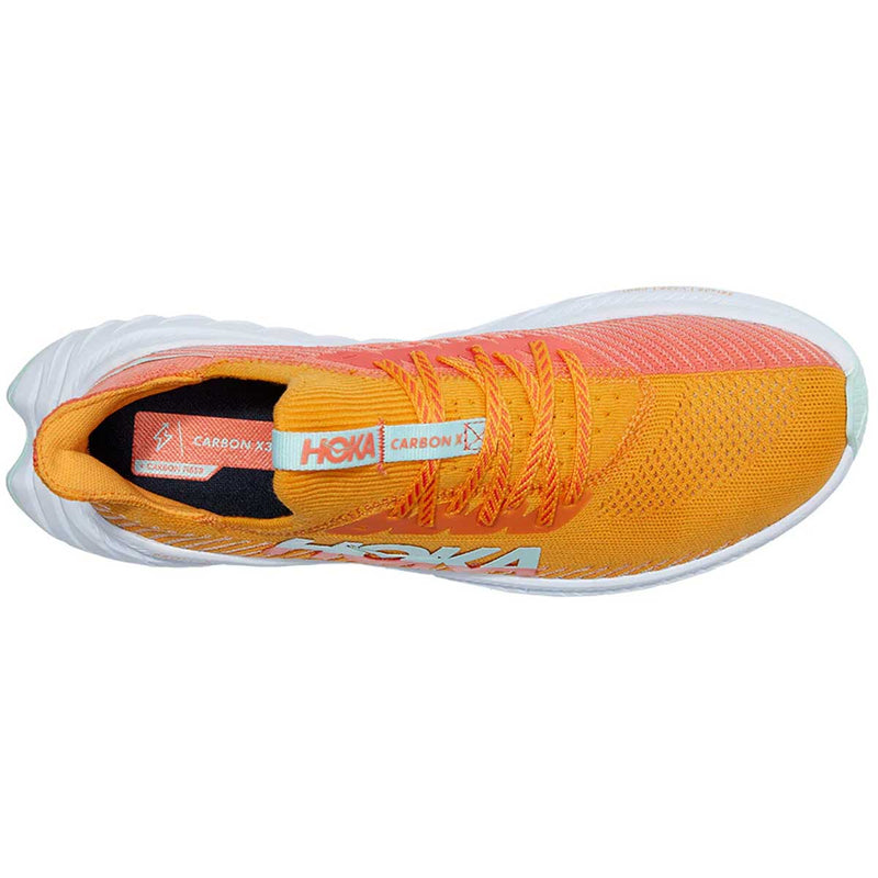 Tenis Hoka Running CARBON X 3 Naranja Blanco Mujer