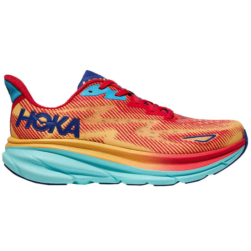 Tenis Hoka CLIFTON 9 Running Naranja Rojo Hombre