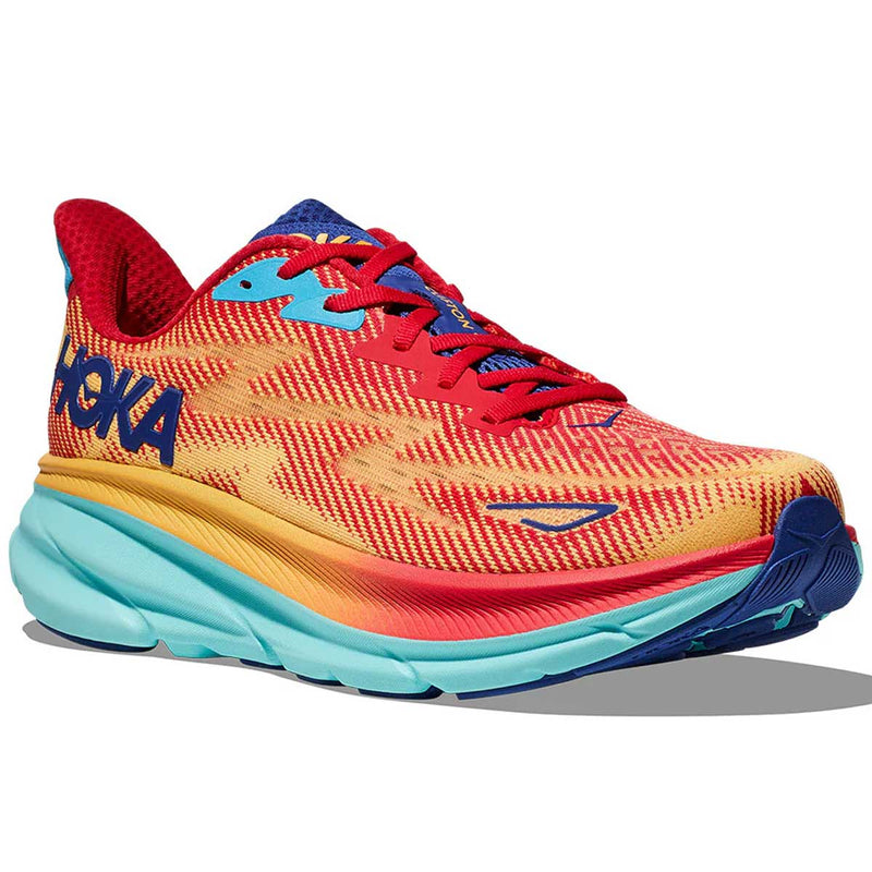 Tenis Hoka CLIFTON 9 Running Naranja Rojo Hombre