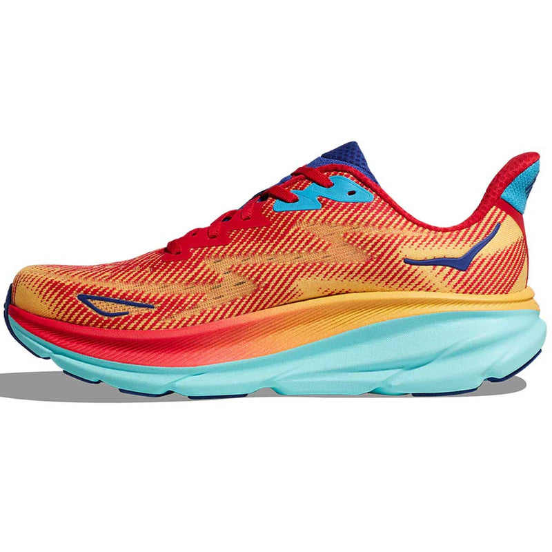 Tenis Hoka CLIFTON 9 Running Naranja Rojo Hombre