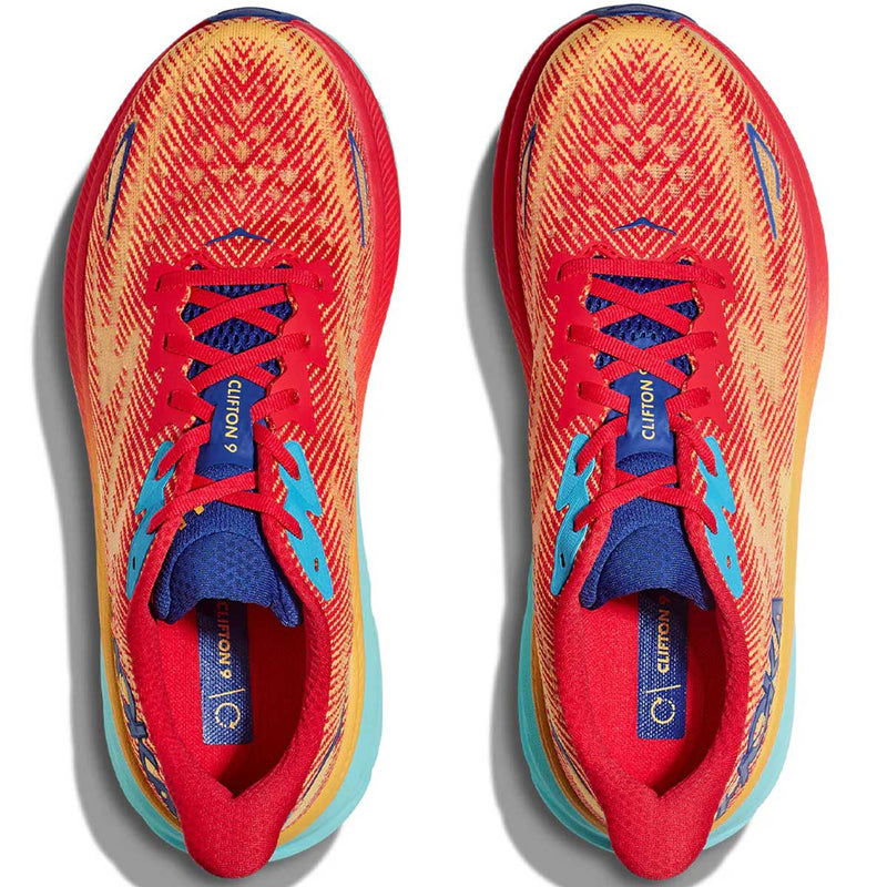 Tenis Hoka CLIFTON 9 Running Naranja Rojo Hombre