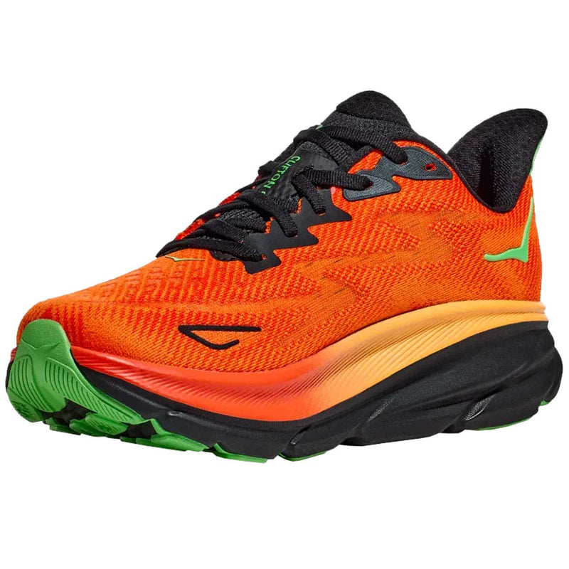 Tenis Hoka CLIFTON 9 Running Naranja Negro Hombre