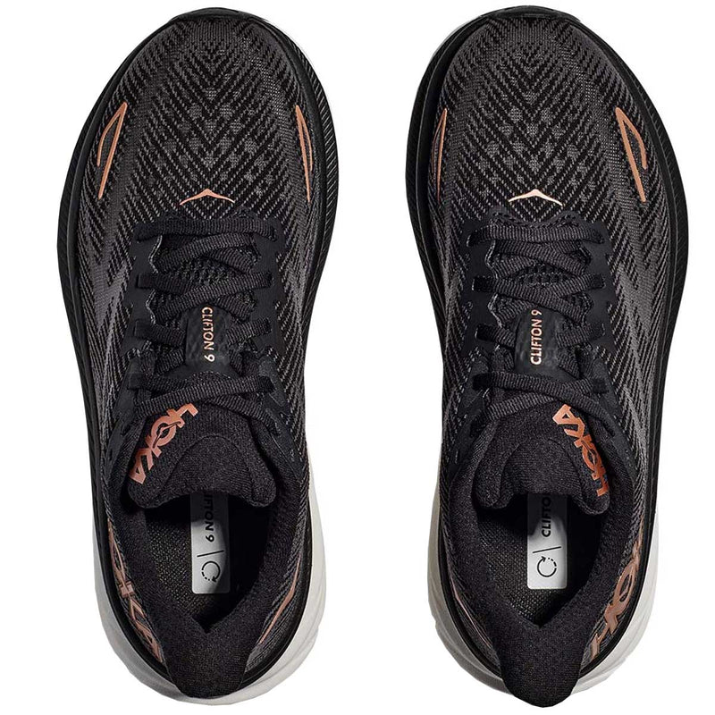 Tenis Hoka CLIFTON 9 Running Negro Cobre Mujer