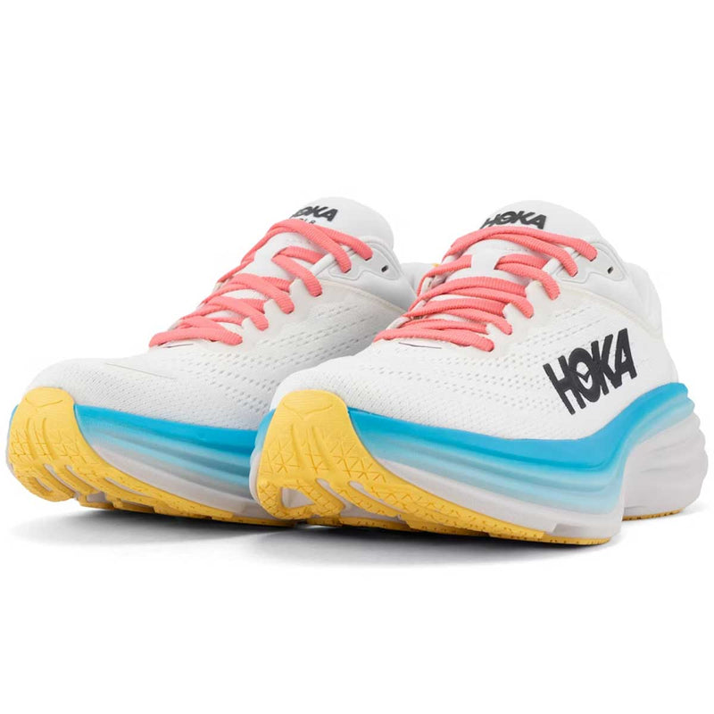 Tenis Hoka Running BONDI 8 Blanco Azul Mujer