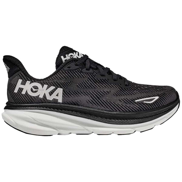 Tenis Hoka CLIFTON 9 WIDE Negro Blanco Hombre