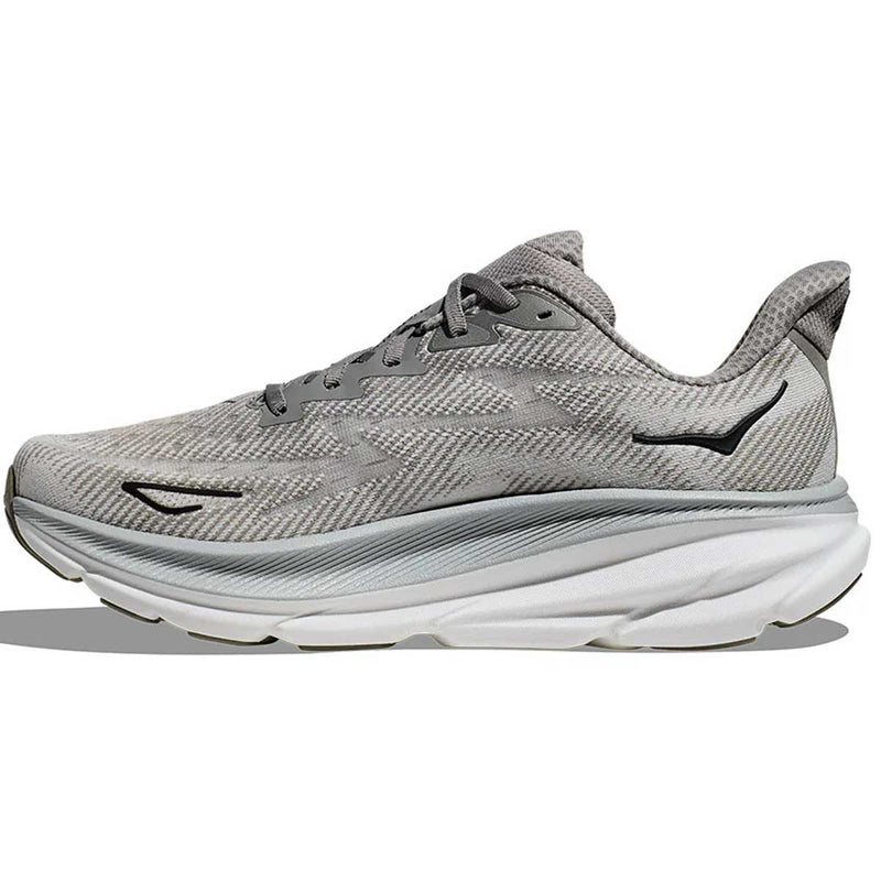 Tenis Hoka CLIFTON 9 WIDE Gris Negro Hombre