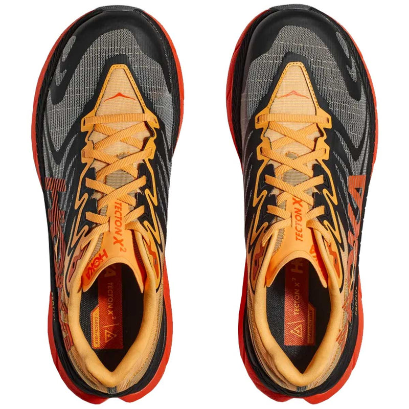 Tenis Hoka TECTON X 2 Trail Running Negro Naranja Hombre