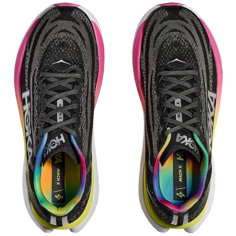 Tenis Hoka Running MACH X Negro Plata Mujer