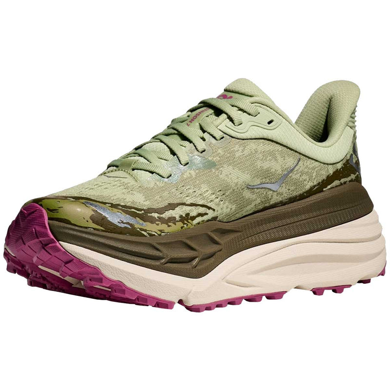 Tenis Hoka Trail Running STINSON ATR 7 Verde Rosa Mujer