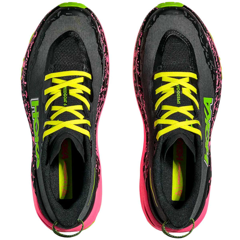 Tenis Hoka Trail Running SPEEDGOAT 6 Negro Rosa Neón Hombre