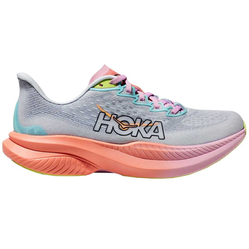 Tenis Hoka Running MACH 6 Gris Rosa Mujer