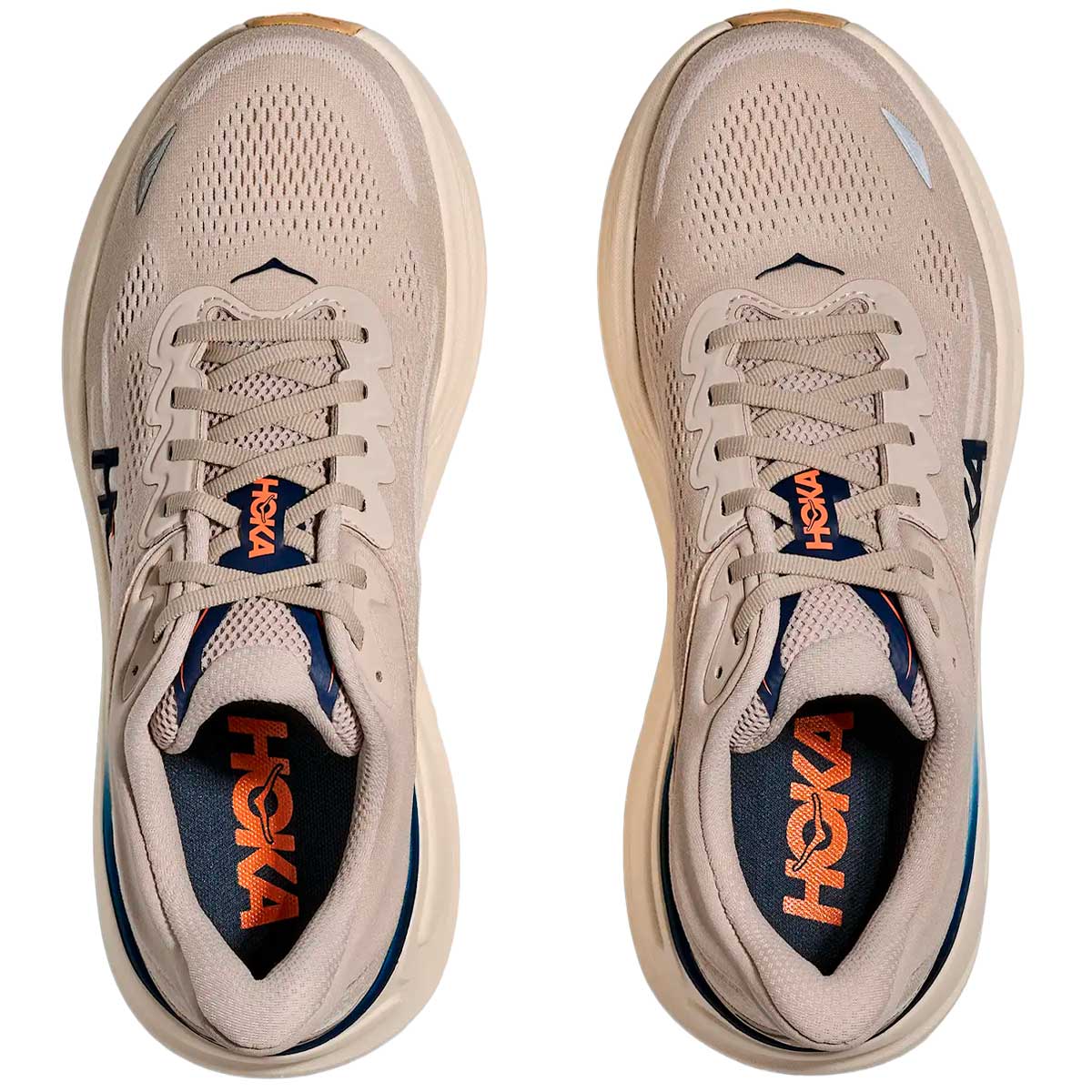 Tenis Hoka BONDI 9 Running Beige Navy Hombre