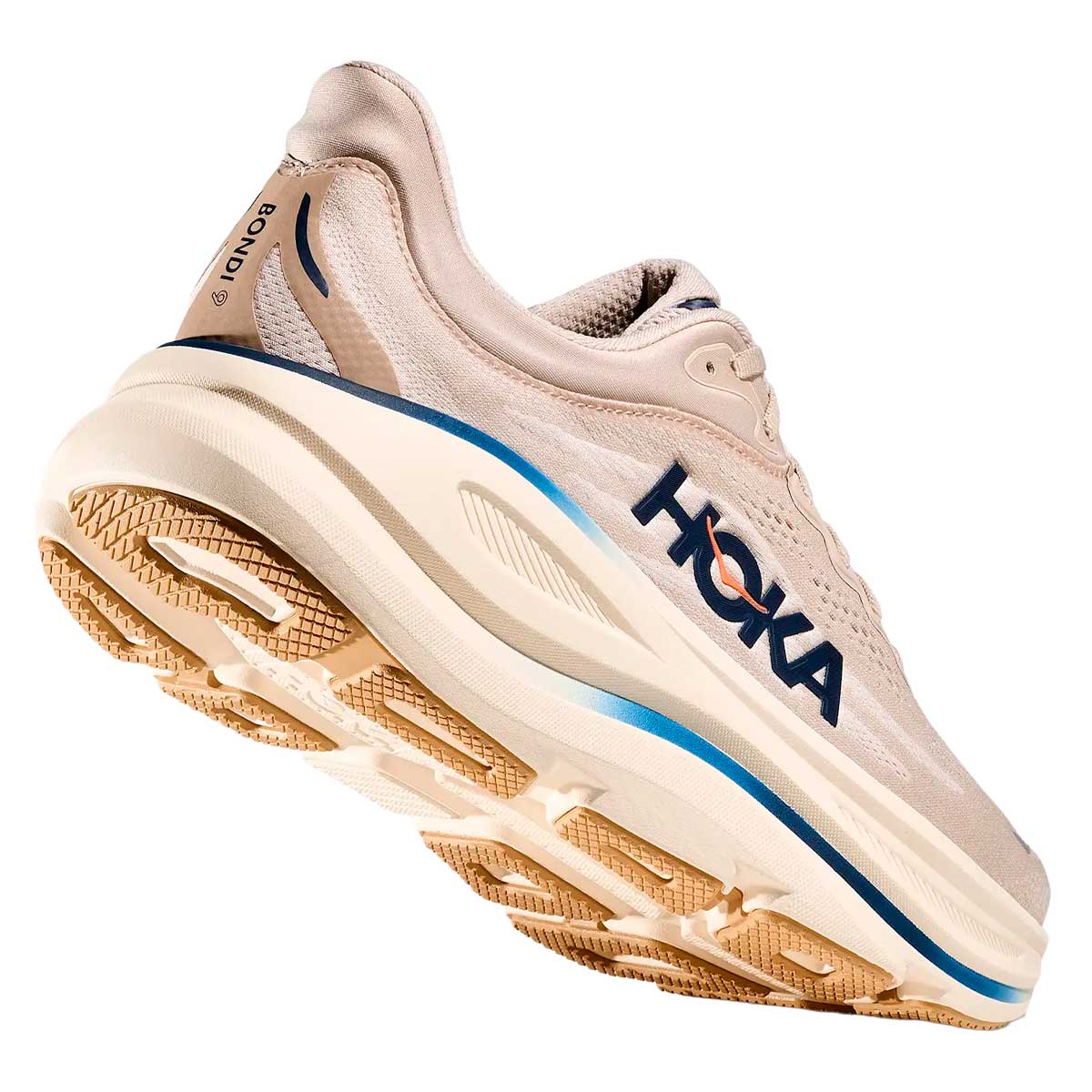 Tenis Hoka BONDI 9 Running Beige Navy Hombre