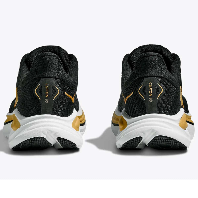 Tenis Hoka CLIFTON 10 Running Negro Gold Mujer