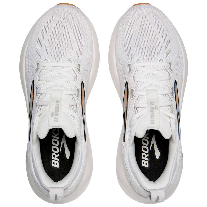 Tenis Brooks Running GLYCERIN 22 Blanco Plata Mujer