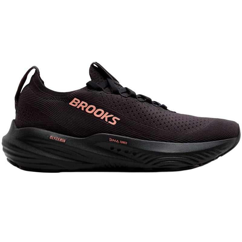 Tenis Brooks Glycerin StealthFit 22 Negro Oro Rosa Mujer