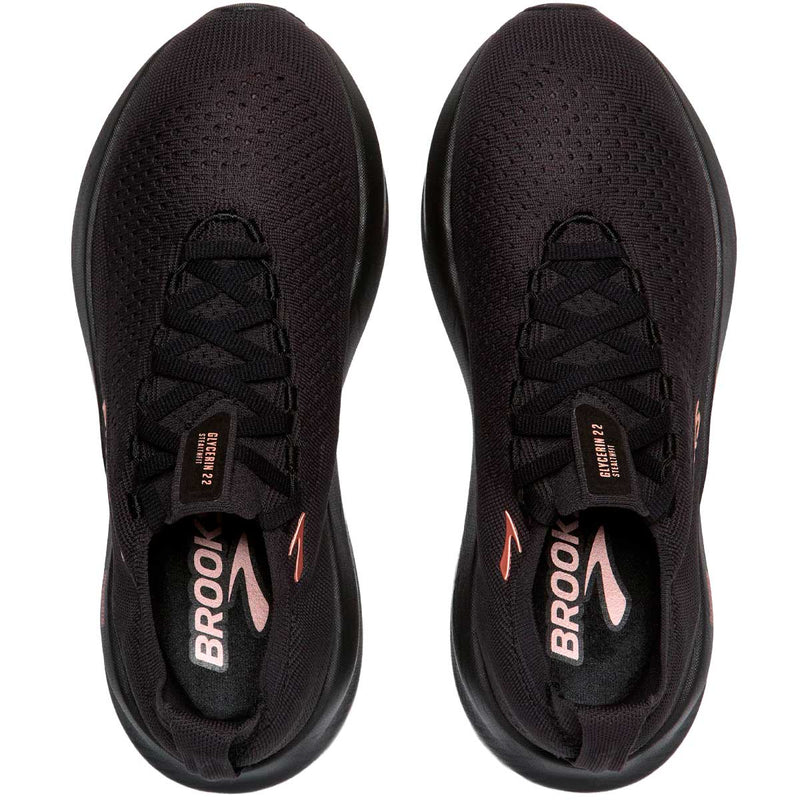 Tenis Brooks Glycerin StealthFit 22 Negro Oro Rosa Mujer