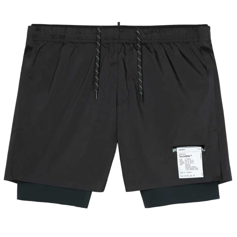 Short Deportivo Satisfy Techsilk 8" Negro Hombre
