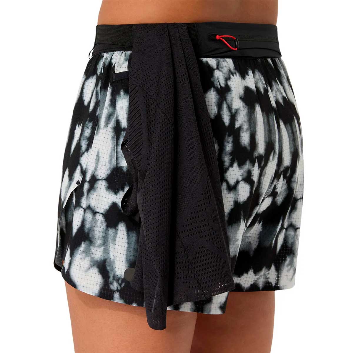 Short Deportivo Asics METARUN Split Short Beige Negro Mujer