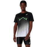 Playera Asics LIGHT KNIT SHORT SLEEVE TOP Negro Blanco Hombre