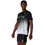Playera Asics LIGHT KNIT SHORT SLEEVE TOP Negro Blanco Hombre