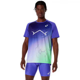 Playera Asics LIGHT KNIT SHORT SLEEVE TOP Azul Hombre