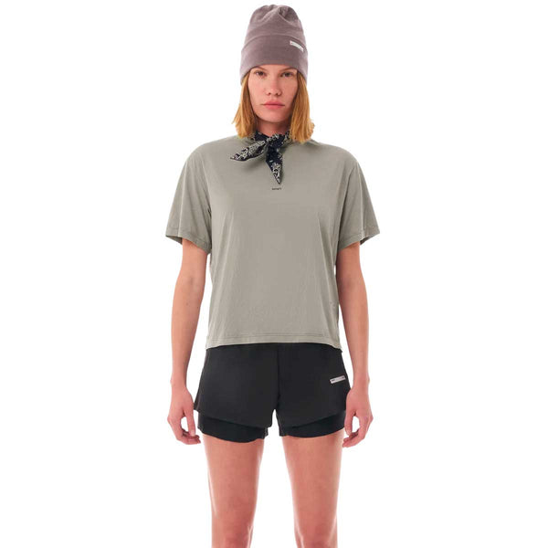 Playera Deportiva Satisfy AuraLite™ T-Shirt Aluminium Mujer